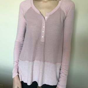 Hollister womens waffle knit long sleeve Henley
